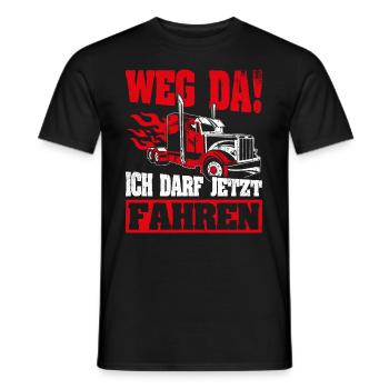 LKW Führerschein Bestanden Weg Da! Geschenk LKW-Fa - Männer T-Shirt - Schwarz - Vorne - AI Model Male 178 light (178cm)