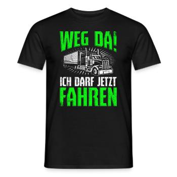 LKW Führerschein Weg Da! Ich darf jetzt Fahren LKW - Männer T-Shirt - Schwarz - Vorne - AI Model Male 178 light (178cm)