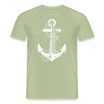 Der Käpt'n hat immer Recht ich bin der Kapitän Seg - Männer T-Shirt - Sage - Vorne - AI Model Male 178 light (178cm)