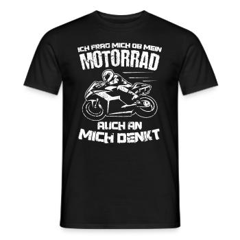 Motorrad Biker - Ich frag mich ob Motorrad an mich - Männer T-Shirt - Schwarz - Vorne - AI Model Male 178 light (178cm)