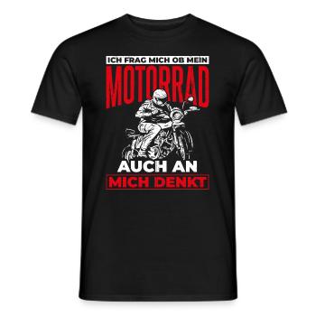 Motorrad Biker - Ich frag mich ob Motorrad an mich - Männer T-Shirt - Schwarz - Vorne - AI Model Male 178 light (178cm)