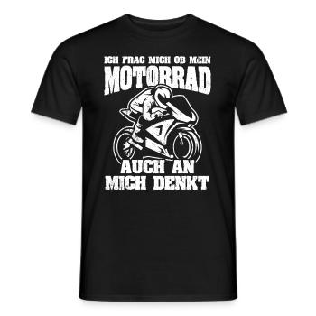 Motorrad Biker - Ich frag mich ob Motorrad an mich - Männer T-Shirt - Schwarz - Vorne - AI Model Male 178 light (178cm)