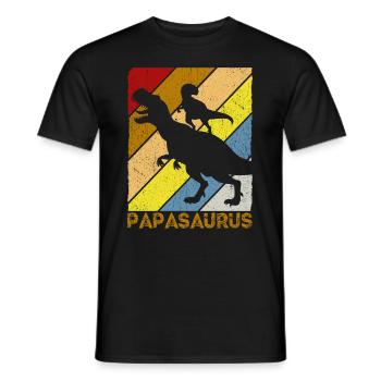 Papasaurus Dinosaurier Papa Saurus Vatertags Gesch - Männer T-Shirt - Schwarz - Vorne - AI Model Male 178 light (178cm)