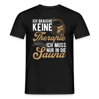Sauna Wellness Saunagänger Finnische Sauna Spruch - Männer T-Shirt - Schwarz - Vorne - AI Model Male 178 light (178cm)