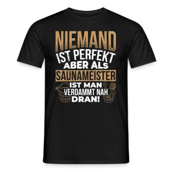 Sauna Wellness Saunagänger Finnische Sauna Spruch - Männer T-Shirt - Schwarz - Vorne - AI Model Male 178 light (178cm)