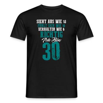 Vintage 30 Jahre Mann 30ter Geschenk 30. Geburtsta - Männer T-Shirt - Schwarz - Vorne - AI Model Male 178 light (178cm)