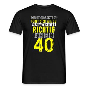 Sieht aus wie 18 fühlt sich wie 16 verhalten wie 6 - Männer T-Shirt - Schwarz - Vorne - AI Model Male 178 light (178cm)