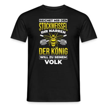 Stockmeissel König Volk Biene Imker Bienenzüchter - Männer T-Shirt - Schwarz - Vorne - AI Model Male 178 light (178cm)