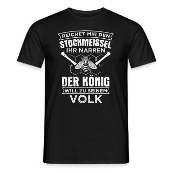 Stockmeissel König Volk Biene Imker Bienenzüchter - Männer T-Shirt - Schwarz - Vorne - AI Model Male 178 light (178cm)