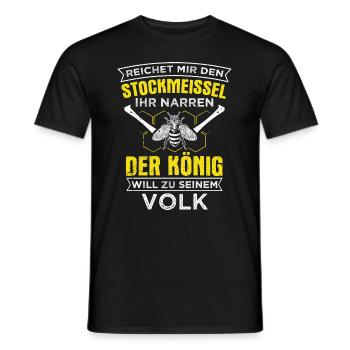 Stockmeissel König Volk Biene Imker Bienenzüchter - Männer T-Shirt - Schwarz - Vorne - AI Model Male 178 light (178cm)