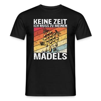 Imker Spruch - Keine Zeit ich muss zu meinen Mädel - Männer T-Shirt - Schwarz - Vorne - AI Model Male 178 light (178cm)
