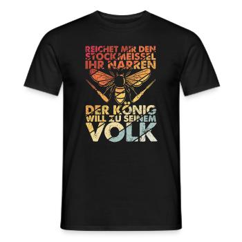 Stockmeissel König Volk Biene Imker Bienenzüchter - Männer T-Shirt - Schwarz - Vorne - AI Model Male 178 light (178cm)