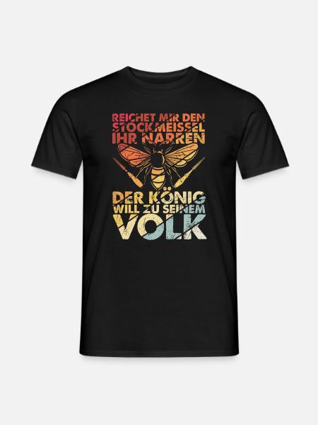 Stockmeissel König Volk Biene Imker Bienenzüchter - Männer T-Shirt - Schwarz