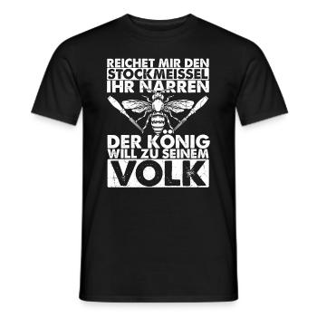 Stockmeissel König Volk Biene Imker Bienenzüchter - Männer T-Shirt - Schwarz - Vorne - AI Model Male 178 light (178cm)
