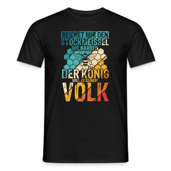 Stockmeissel König Volk Biene Imker Bienenzüchter - Männer T-Shirt - Schwarz - Vorne - AI Model Male 178 light (178cm)