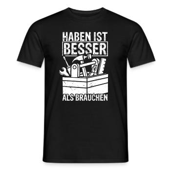 Akkschrauber Werkzeug Handwerker Heimwerker Spruch - Männer T-Shirt - Schwarz - Vorne - AI Model Male 178 light (178cm)