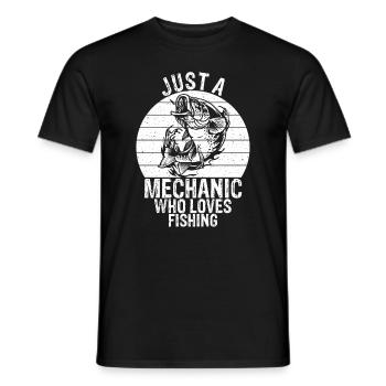 Nur ein Mechaniker der das Angeln liebt - Mechanik - Männer T-Shirt - Schwarz - Vorne - AI Model Male 178 light (178cm)