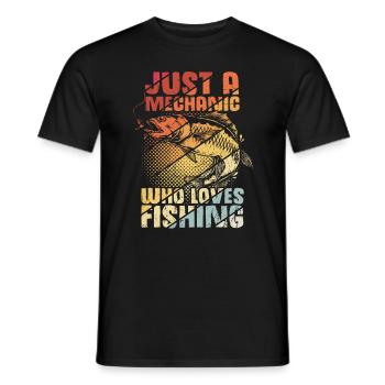 Nur ein Mechaniker der das Angeln liebt - KFZ-Mech - Männer T-Shirt - Schwarz - Vorne - AI Model Male 178 light (178cm)