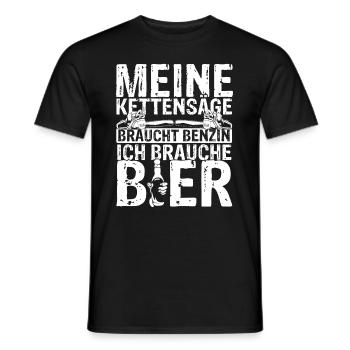 Kettensäge Bier Benzin Motorsäge Holz Arbeiter Wal - Männer T-Shirt - Schwarz - Vorne - AI Model Male 178 light (178cm)