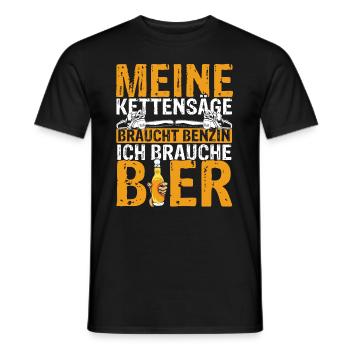 Meine Kettensäge braucht Benzin ich brauche Bier K - Männer T-Shirt - Schwarz - Vorne - AI Model Male 178 light (178cm)