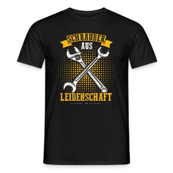 Schrauber aus Leidenschaft KFZ Werkstatt Spruch Tu - Männer T-Shirt - Schwarz - Vorne - AI Model Male 178 light (178cm)