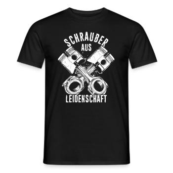 Schrauber aus Leidenschaft KFZ Werkstatt Spruch Tu - Männer T-Shirt - Schwarz - Vorne - AI Model Male 178 light (178cm)