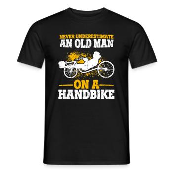 Handbike Opa Handdreirad Radfahrer Geschenk Hadfah - Männer T-Shirt - Schwarz - Vorne - AI Model Male 178 light (178cm)
