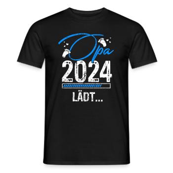 Opa 2024 Lädt Opa To Be Countdown Schwangerschaft - Männer T-Shirt - Schwarz - Vorne - AI Model Male 178 light (178cm)