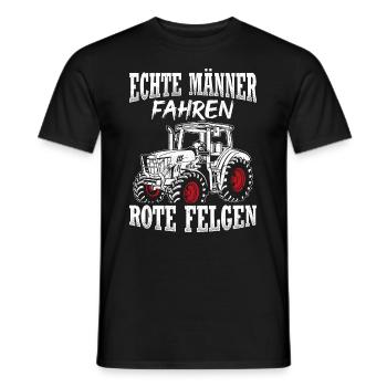 Traktor Landwirt Geschenk Echte Männer fahren rote - Männer T-Shirt - Schwarz - Vorne - AI Model Male 178 light (178cm)