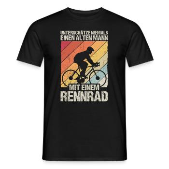 Unterschätze Alter Mann Mit Rennrad Fahrradfahrer - Männer T-Shirt - Schwarz - Vorne - AI Model Male 178 light (178cm)