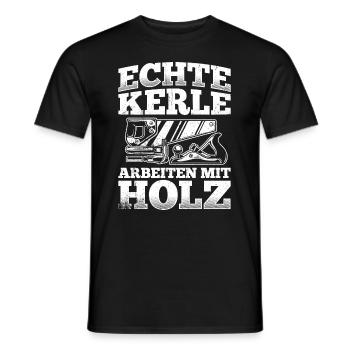 Tischler Schreiner Holz Spruch Handwerker Holz Arb - Männer T-Shirt - Schwarz - Vorne - AI Model Male 178 light (178cm)