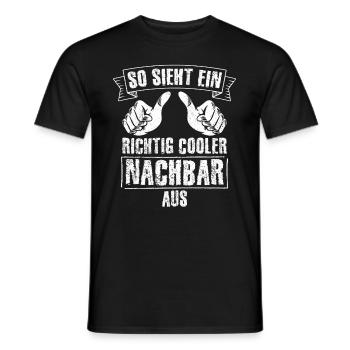 Nachbar Geschenk Bester Cooler Nachbar der Welt Sp - Männer T-Shirt - Schwarz - Vorne - AI Model Male 178 light (178cm)