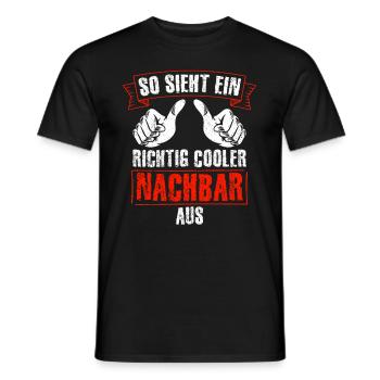 Nachbar Geschenk Bester Cooler Nachbar der Welt Sp - Männer T-Shirt - Schwarz - Vorne - AI Model Male 178 light (178cm)