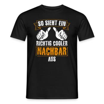 Nachbar Geschenk Bester Cooler Nachbar der Welt Sp - Männer T-Shirt - Schwarz - Vorne - AI Model Male 178 light (178cm)