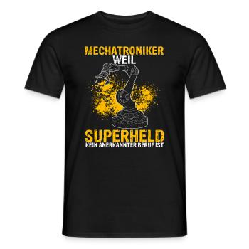 Superheld Kfz Meister Ausbildung Mechatroniker Mec - Männer T-Shirt - Schwarz - Vorne - AI Model Male 178 light (178cm)