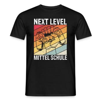 neue Schule Zocker Contoller Abenteuer Vintage Mit - Männer T-Shirt - Schwarz - Vorne - AI Model Male 178 light (178cm)
