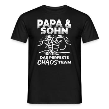 Papa & Sohn Das Perfekte Chaos Team - Vatertag Bes - Männer T-Shirt - Schwarz - Vorne - AI Model Male 178 light (178cm)
