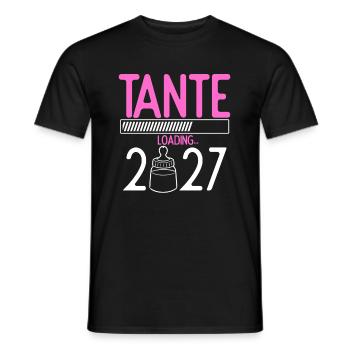 Tante Loading 2027 Babyankündigung Geburt Beste Ta - Männer T-Shirt - Schwarz - Vorne - AI Model Male 178 light (178cm)