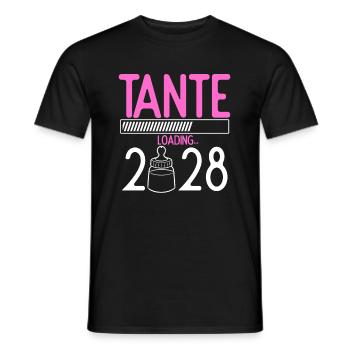 Tante Loading 2028 Babyankündigung Geburt Babygesc - Männer T-Shirt - Schwarz - Vorne - AI Model Male 178 light (178cm)
