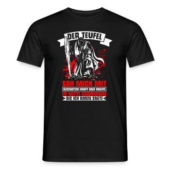 Der Teufel Sah Mich Mit Gesenktem Haupt Bis Ich Am - Männer T-Shirt - Schwarz - Vorne - AI Model Male 178 light (178cm)