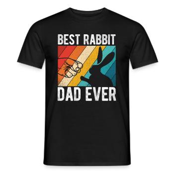Best Rabbit Dad Ever Bunny Dad Rabbit Vintage H - Men's T-Shirt - black - Front - AI Model Male 178 light (178cm)