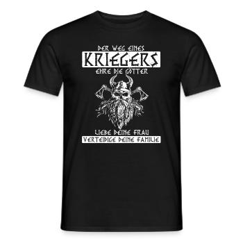 Der Weg Eines Kriegers Ehre Die Götter Liebe Deine - Männer T-Shirt - Schwarz - Vorne - AI Model Male 178 light (178cm)