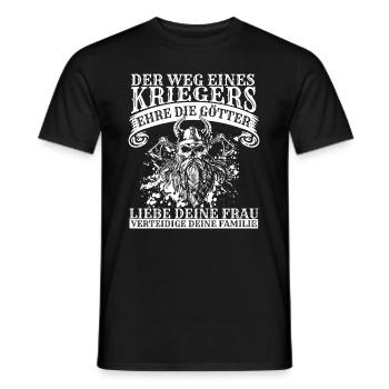 Der Weg Eines Kriegers Ehre Die Götter Liebe Deine - Männer T-Shirt - Schwarz - Vorne - AI Model Male 178 light (178cm)