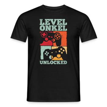 Level Onkel Freigeschaltet Geburt Party Gaming Con - Männer T-Shirt - Schwarz - Vorne - AI Model Male 178 light (178cm)