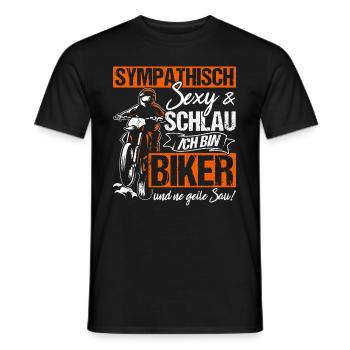 Motorradfahrer Natur Biker Mofa Motorrad Liebhaber - Männer T-Shirt - Schwarz - Vorne - AI Model Male 178 light (178cm)
