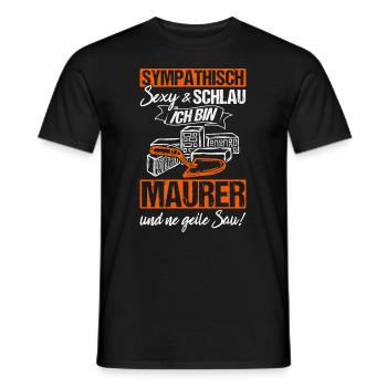 Maurer Job Maurermeister Geschenk Handwerker Beruf - Männer T-Shirt - Schwarz - Vorne - AI Model Male 178 light (178cm)