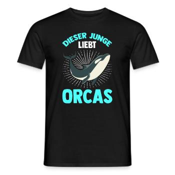 Dieser Junge Liebt Orcas Orcas Wal Orca Schützen M - Männer T-Shirt - Schwarz - Vorne - AI Model Male 178 light (178cm)