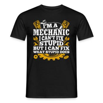 I'm a mechanic, I can't do stupid tuning-A - Men's T-Shirt - black - Front - AI Model Male 178 light (178cm)