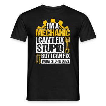 Je suis mécanicien, je ne peux pas faire de stupides réglages-A - T-shirt homme - noir - Devant - AI Model Male 178 light (178cm)