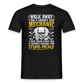 Walk Away I Am A Grumpy Old Mechanic Tuner Tuning - Men's T-Shirt - black - Front - AI Model Male 178 light (178cm)